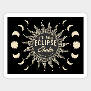 Total Solar Eclipse USA April 2024 Austin Texas Sticker